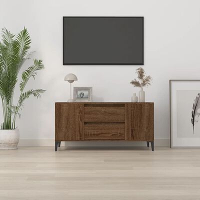 vidaXL TV-benk brun eik 102x44,5x50 cm konstruert tre