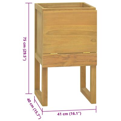 vidaXL Baderomsskap 41x40x75 cm heltre teak