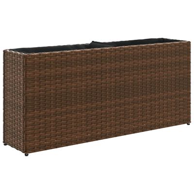 vidaXL Plantekasser med 2 potter 2 stk brun 90x20x40 cm polyrotting