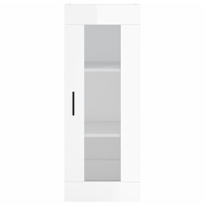 vidaXL Highboard høyglans hvit 34,5x34x180 cm konstruert tre