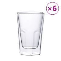 vidaXL Glasskopper med dobbeltvegg 6 stk 350 ml