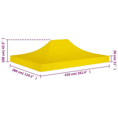 vidaXL Teltduk for festtelt 4x3 m gul 270 g/m²