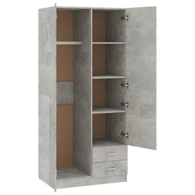 vidaXL Garderobe betonggrå 80x52x180 cm konstruert tre