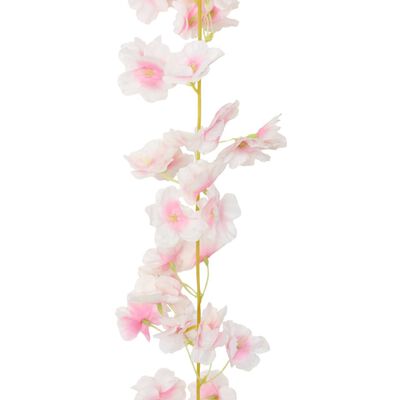 vidaXL Blomsterkranser for jul 6 stk lyserosa 180 cm