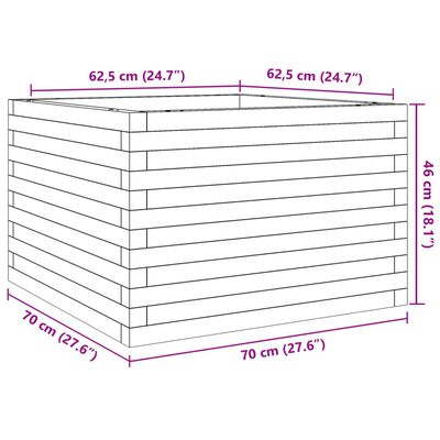 vidaXL Plantekasse 70x70x46 cm impregnert furu