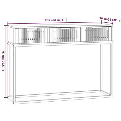 vidaXL Konsollbord hvit 105x30x75 cm konstruert tre og jern