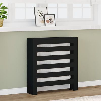 vidaXL Radiatordeksel svart 78x20x82 cm konstruert tre