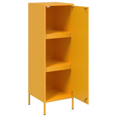 vidaXL Highboard sennepsgul 36x39x113 cm stål