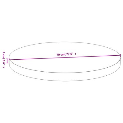 vidaXL Bordplate Ø70x4 cm bambus