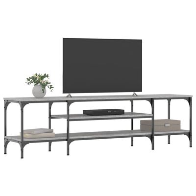 vidaXL TV-benk grå sonoma 161x35x45 cm konstruert tre og jern