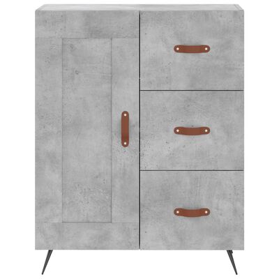 vidaXL Highboard betonggrå 69,5x34x180 cm konstruert tre