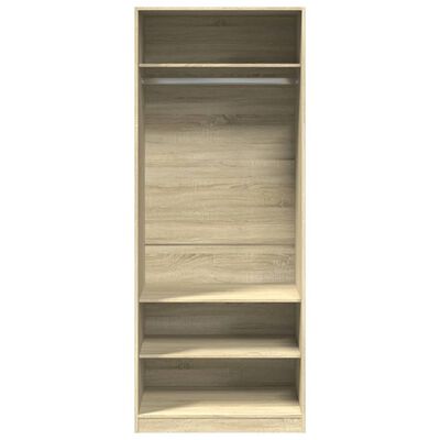 vidaXL Garderobe sonoma eik 80x50x200 cm konstruert tre