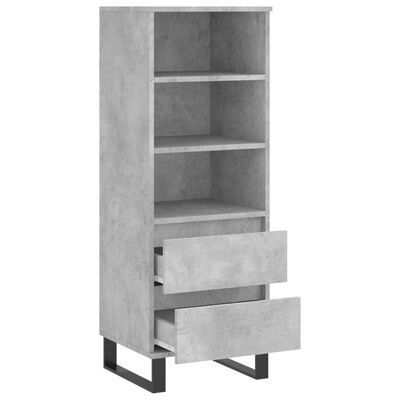 vidaXL Highboard betonggrå 40x36x110 cm konstruert tre