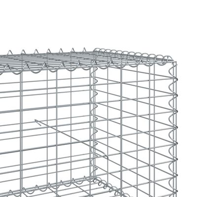 vidaXL Gabionkurv med deksel 800x100x50 cm galvanisert jern