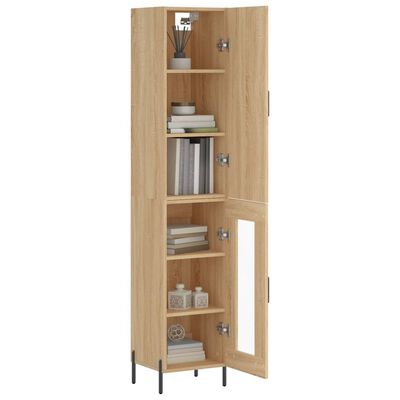 vidaXL Highboard sonoma eik 34,5x34x180 cm konstruert tre