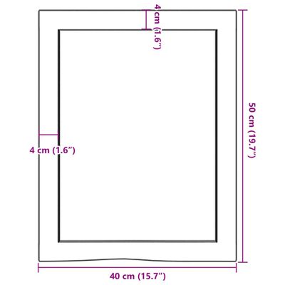 vidaXL Benkeplate til bad lysebrun 40x50x6 cm behandlet heltre