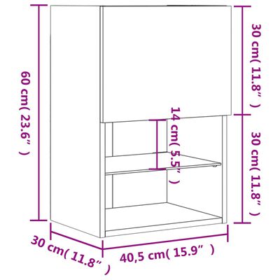 vidaXL TV-benker med LED-lys 2 stk røkt eik 40,5x30x60 cm