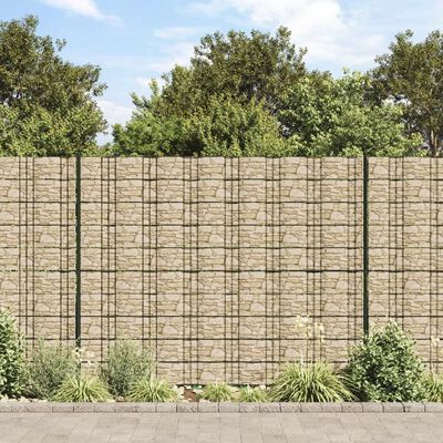 vidaXL Hageskjerm med grovt steinutseende beige 35x0,19 m PVC