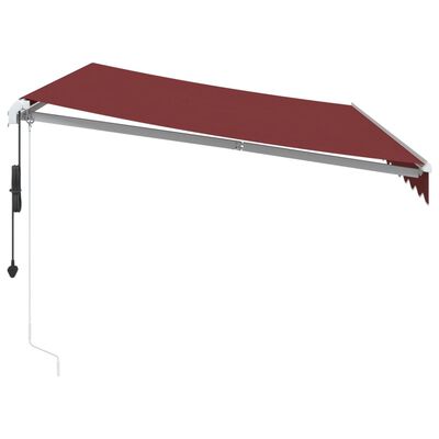 vidaXL Automatisk uttrekkbar markise med LED burgunder 350x250 cm