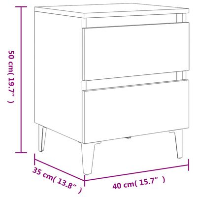 vidaXL Nattbord 2 stk betonggrå 40x35x50 cm konstruert tre