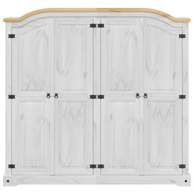 vidaXL Garderobe Corona hvit 194x52x186 cm heltre furu