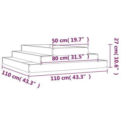 vidaXL Plantekasse 110x110x27 cm heltre douglasgran