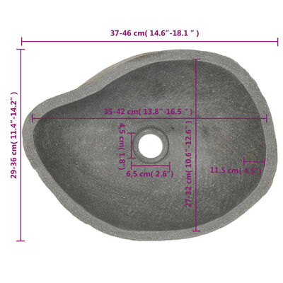 vidaXL Servant elvestein oval (37-46)x(29-36) cm