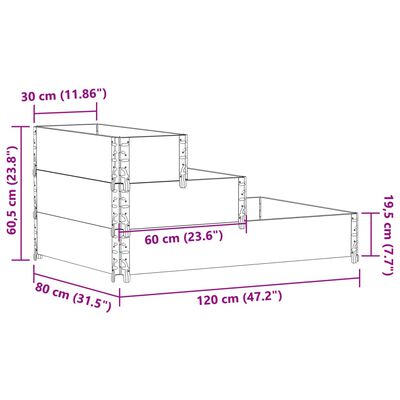 vidaXL Høyseng 3 trinn 120x80 cm heltre furu