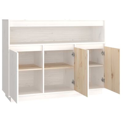 vidaXL Skjenk hvit 104,5x34x80 cm heltre furu