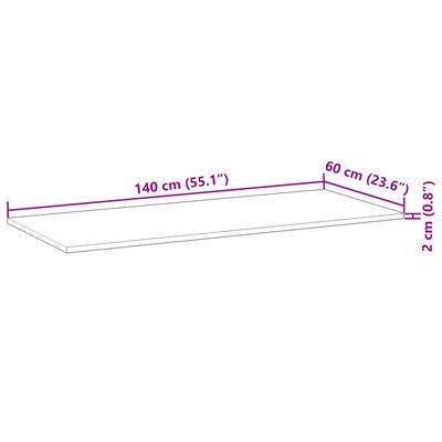 vidaXL Plate til baderomsskap ubehandlet 140x60x2 cm heltre akasie