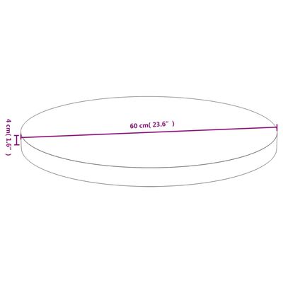 vidaXL Bordplate Ø60x4 cm bambus