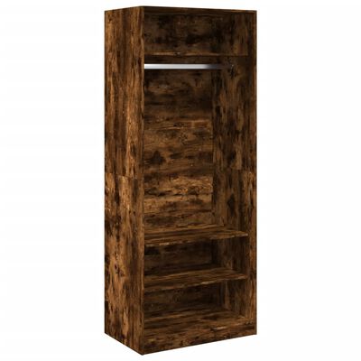 vidaXL Garderobe røkt eik 80x50x200 cm konstruert tre