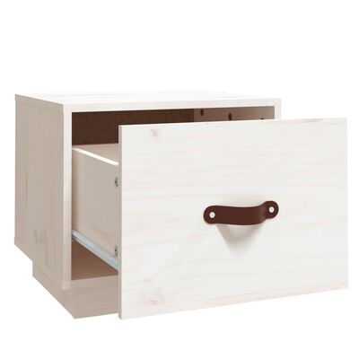 vidaXL Nattbord 2 stk hvit 40x34x35 cm heltre furu