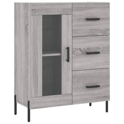 vidaXL Highboard grå sonoma 69,5x34x180 cm konstruert tre