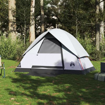 vidaXL Kuppeltelt for camping 2 personer hvit blendingsstoff vanntett