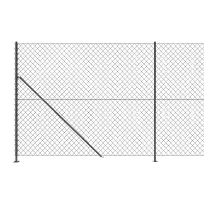 vidaXL Kjettinggjerde med flens antrasitt 1,8x25 m