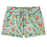 Barneshorts med snor lysekaki 92