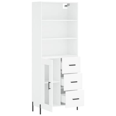 vidaXL Highboard hvit 69,5x34x180 cm konstruert tre