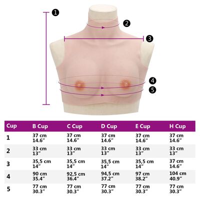 vidaXL Silikonbryst kaukasisk B-cup