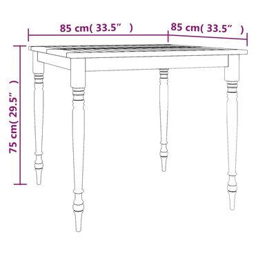 vidaXL Hagespisegruppe 5 deler heltre teak