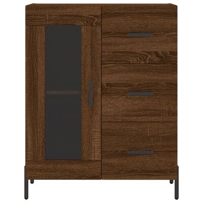 vidaXL Highboard brun eik 69,5x34x180 cm konstruert tre