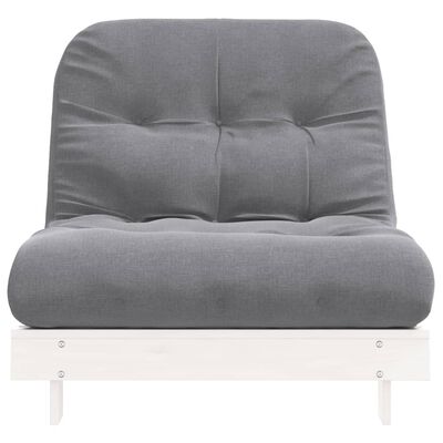 vidaXL Futonsofa med madrass hvit 80x206x11 cm heltre furu