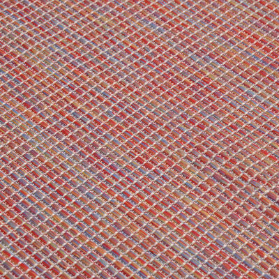 vidaXL Utendørs flatvevd teppe 120x170 cm rød