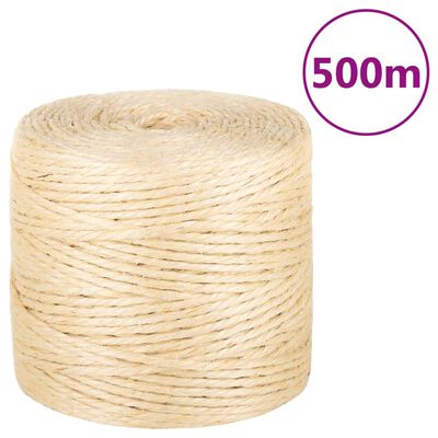 vidaXL Tau 100% sisal 4 mm 500 m