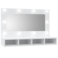 vidaXL Speilskap med LED hvit 90x31,5x62 cm