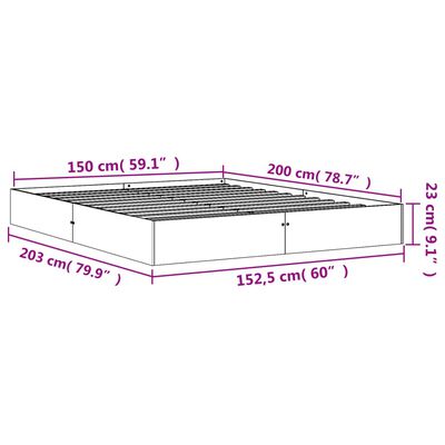 vidaXL Sengeramme uten madrass brun 150x200 cm heltre furu