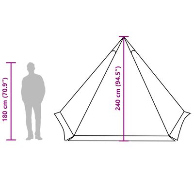 vidaXL Familietelt for camping 6 personer grå vanntett