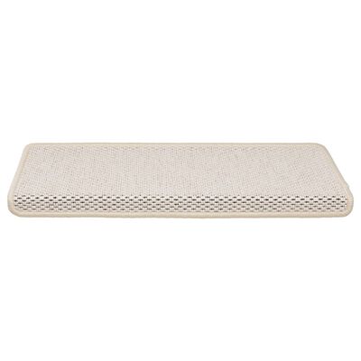 vidaXL Selvklebende trappematter sisal-utseende 15stk 65x21x4 kremhvit