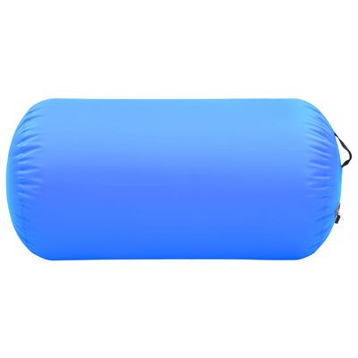 vidaXL Oppblåsbar gymnastikkrull med pumpe 120x75 cm PVC blå