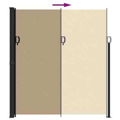 vidaXL Uttrekkbar sidemarkise beige 220x500 cm